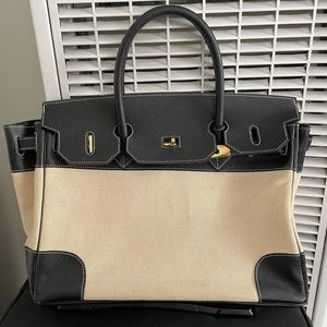 Black and canvas bag